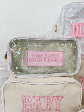 Thank Heaven - Medium Clear Bag Travel Bag KenzKustomz Color: Pink