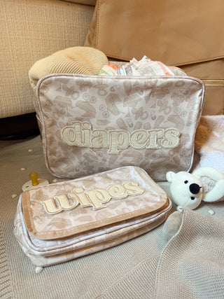 Diapers XL - Clear Coat Bag Travel Bag KenzKustomz Color: Pink