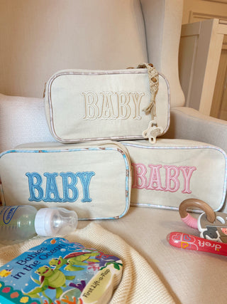 Baby - Large Canvas Bag Travel Bag KenzKustomz Color: Pink