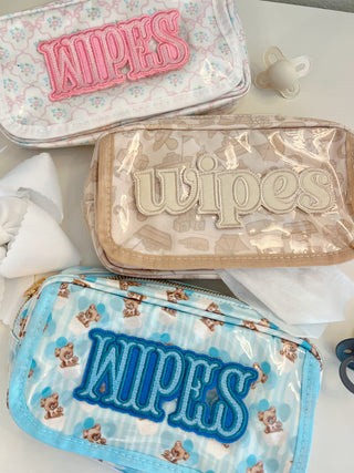 Wipes Pouch - Clear Coat Bag Travel Bag KenzKustomz Color: Pink