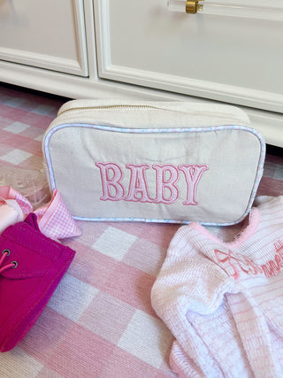 Baby - Large Canvas Bag Travel Bag KenzKustomz Color: Pink