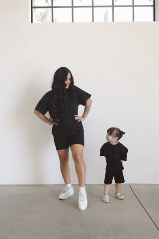 Kids Biker Short Set Baby & Toddler Outfits Axel and Rose Color: Black Size: Newborn