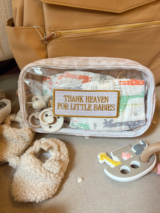 Thank Heaven - Medium Clear Bag Travel Bag KenzKustomz Color: Pink
