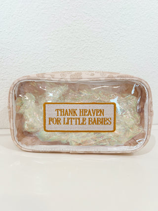 Thank Heaven - Medium Clear Bag Travel Bag KenzKustomz Color: Pink
