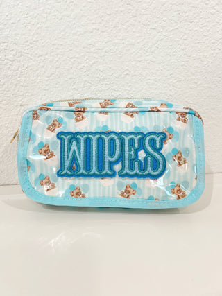 Wipes Pouch - Clear Coat Bag Travel Bag KenzKustomz Color: Baby Blue