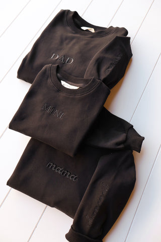 MINI Crew Neck Baby & Toddler Tops Axel and Rose Color: Black Size: 1-2T