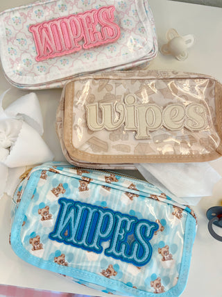 Wipes Pouch - Clear Coat Bag Travel Bag KenzKustomz Color: Pink