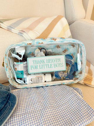 Thank Heaven - Medium Clear Bag Travel Bag KenzKustomz Color: Baby Blue