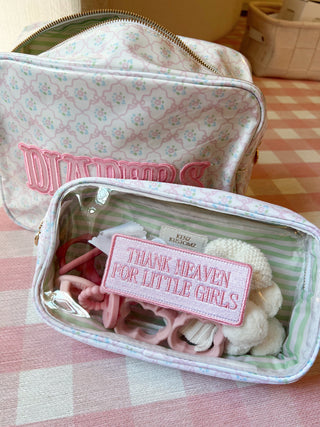Thank Heaven - Medium Clear Bag Travel Bag KenzKustomz Color: Pink