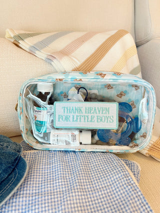 Thank Heaven - Medium Clear Bag Travel Bag KenzKustomz Color: Pink