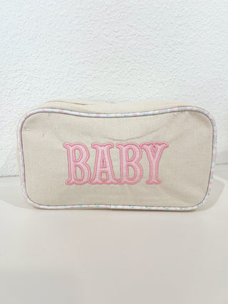 Baby - Large Canvas Bag Travel Bag KenzKustomz Color: Pink