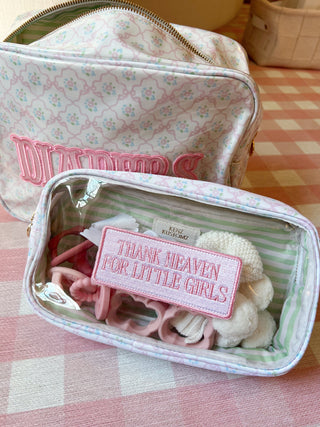 Thank Heaven - Medium Clear Bag Travel Bag KenzKustomz Color: Pink