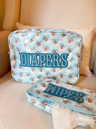 Diapers XL - Clear Coat Bag Travel Bag KenzKustomz Color: Pink