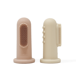 Finger ToothbrushToothbrushMushieColor: Shifting Sand/Blush