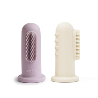 Finger ToothbrushToothbrushMushieColor: Soft Lilac/Ivory