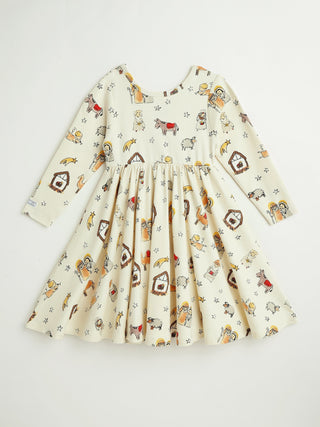 Away in a Manger Twirl Dress Cotton Dresses Holy Pals Size: 02