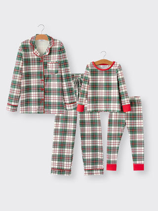 Mommy & Me Christmas Plaid Girls Pajamas Set with Long Sleeves and Red Cuffs Pajamas Rylee Faith Designs Size: 2 style: KIDS