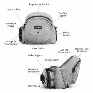 The Tushbaby Hip Carrier Baby & Toddler Tushbaby Color: Grey Design: Tushbaby