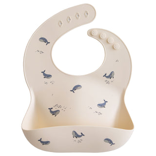 Silicone Baby BibSilicone BibMushieColor: Whales