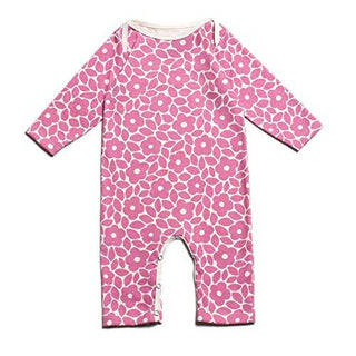 Long Sleeve Organic Cotton Romper - Marrakesh Floral Dusty Rose Baby One-Pieces