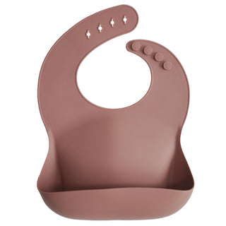 Silicone Baby BibSilicone BibMushieColor: Woodchuck