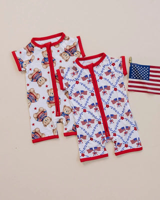 Bamboo Shorty Romper | American Bear LUCKY PANDA KIDS