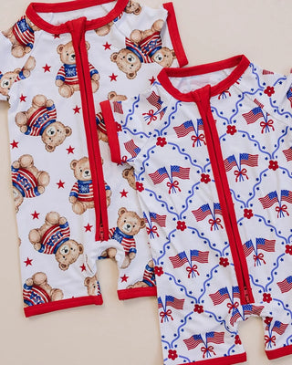 Bamboo Shorty Romper | American Bear LUCKY PANDA KIDS