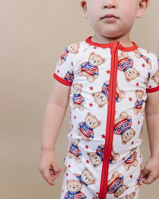 Bamboo Shorty Romper | American Bear LUCKY PANDA KIDS