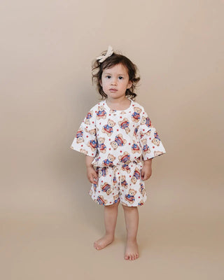 Shorts Set - American Bear Shorts Set LUCKY PANDA KIDS Size: 0-3M