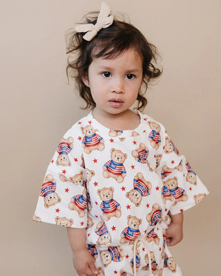 Shorts Set - American Bear Shorts Set LUCKY PANDA KIDS Size: 0-3M