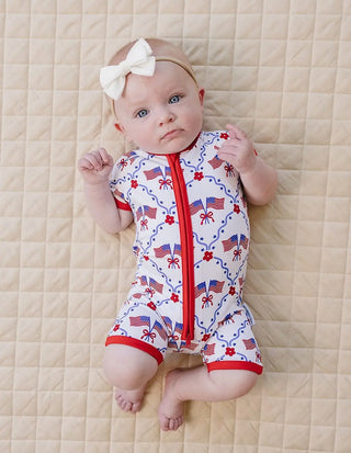 Bamboo Shorty Romper | American Girl LUCKY PANDA KIDS