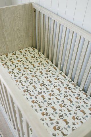 Outlaw Cowboy Muslin Crib Sheet Mebie Baby