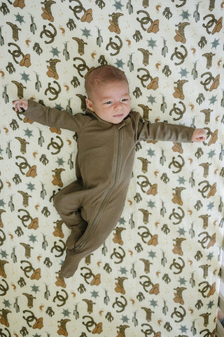 Outlaw Cowboy Muslin Crib Sheet Mebie Baby