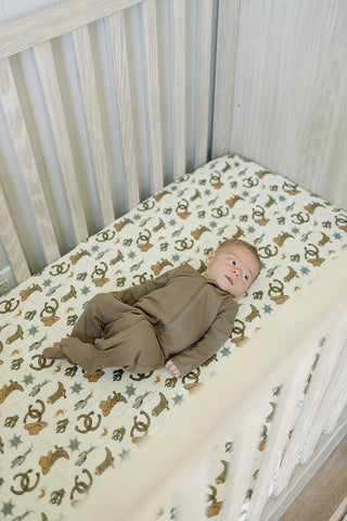 Outlaw Cowboy Muslin Crib Sheet Mebie Baby