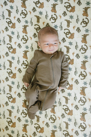 Outlaw Cowboy Muslin Crib Sheet Mebie Baby