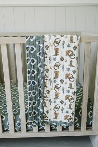 Southwest Aztec Muslin Crib Sheet Mebie Baby