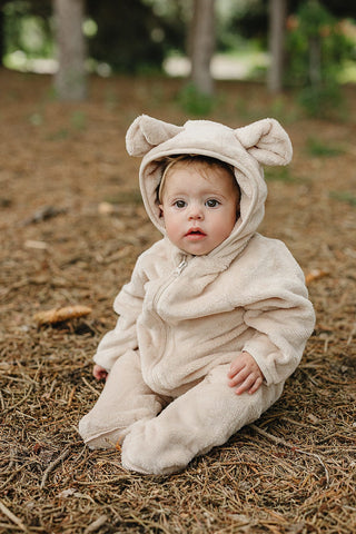Fleece Bear Hooded Zipper Mebie Baby Size: 0-3