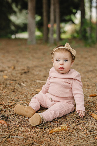 Pink Bodysuit Waffle Set Mebie Baby Size: NB