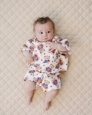 Shorts Set - American Bear Shorts Set LUCKY PANDA KIDS Size: 0-3M