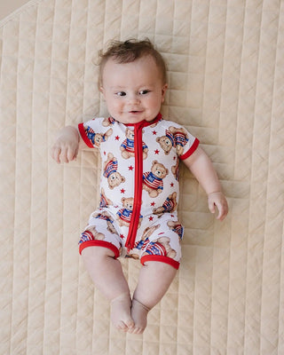 Bamboo Shorty Romper | American Bear LUCKY PANDA KIDS