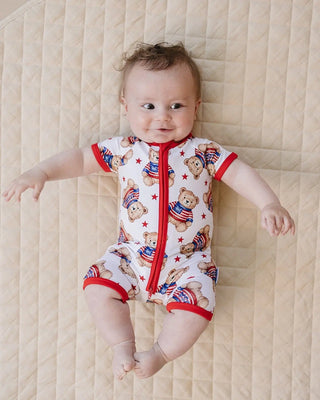 Bamboo Shorty Romper | American Bear LUCKY PANDA KIDS