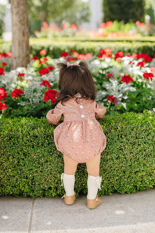 Vintage Pink Floral Bubble RomperMebie BabySize: 0-3