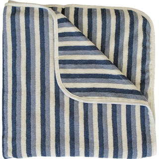 Mebie Baby Blue Stripe Organic Cotton Beach Towel | Baby Riddle