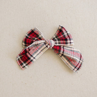 Red Plaid Hair Bow