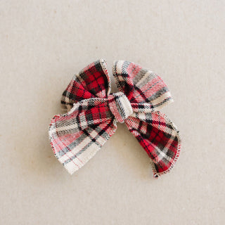 Red Plaid Hair Bow