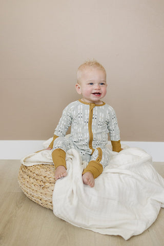 Ski Ribbed Bamboo Zipper Mebie Baby Size: NB