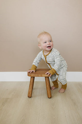 Ski Ribbed Bamboo Zipper Mebie Baby Size: NB