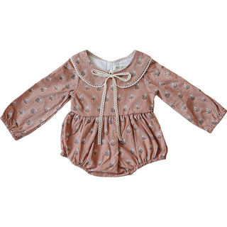 Vintage Pink Floral Bubble RomperMebie BabySize: 0-3