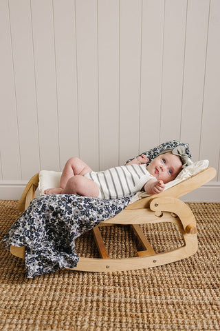 Mebie Baby Sage Stripe Knit Bubble Romper | Baby Riddle