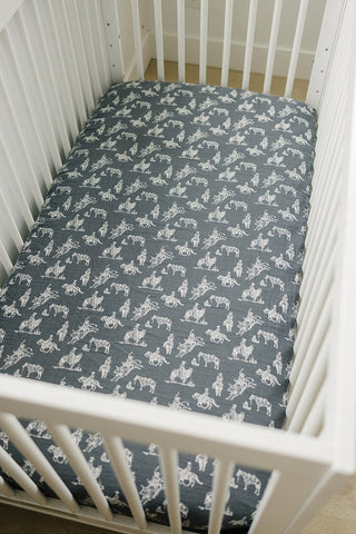 Wild West Muslin Crib Sheet Mebie Baby
